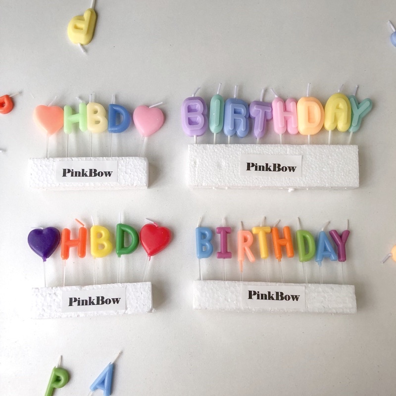 Nến sinh nhật chữ Happy Birthday đủ màu pastel ĐẬM/NHẠT