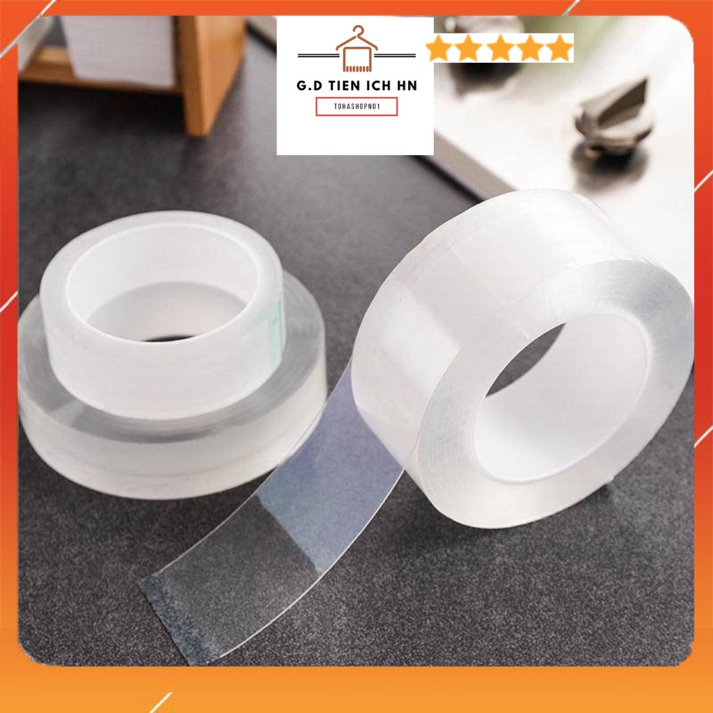 Băng keo dính 2 mặt đa năng. trong suốt dán trên mọi bề mặt