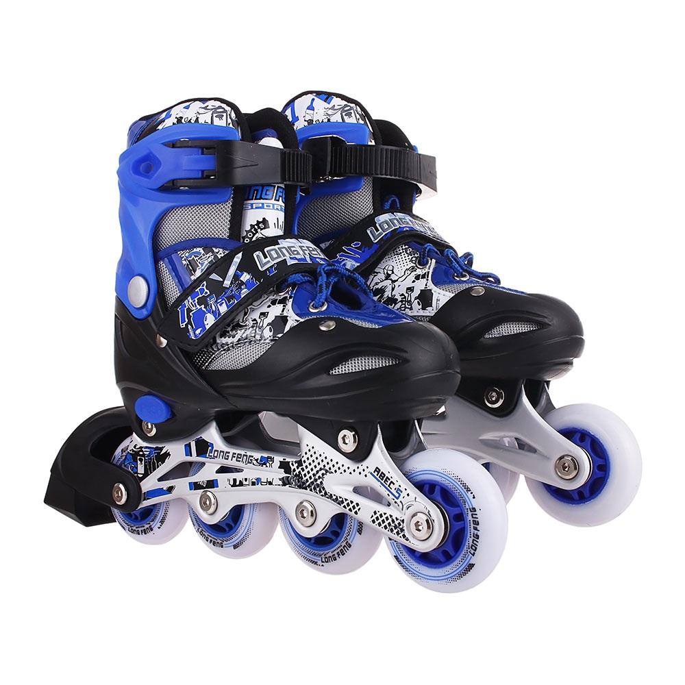 Giày trượt patin long feng 906 có đèn - đen hồng, xanh, đỏ