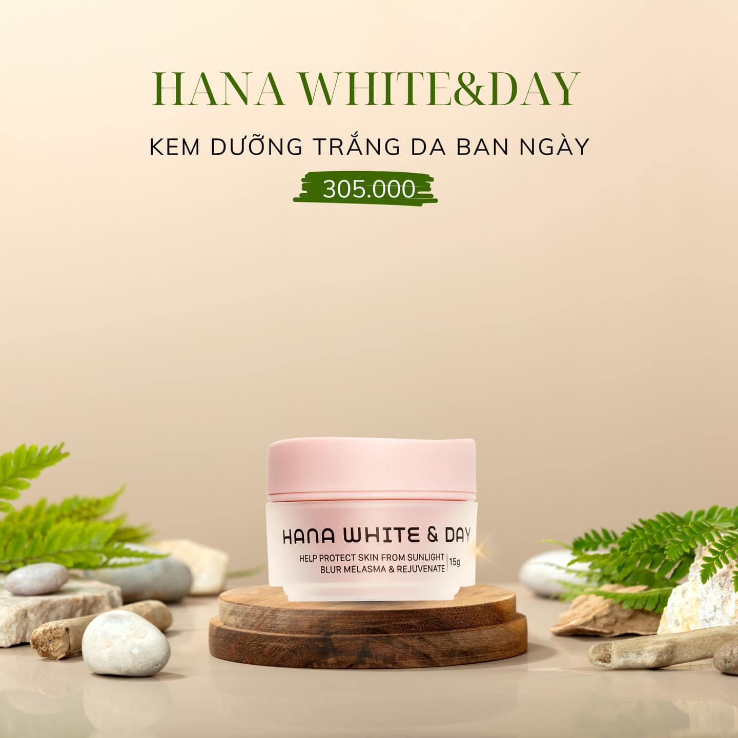 Kem dưỡng trắng da ban ngày mini hanayuki 15g-hana white & day mini