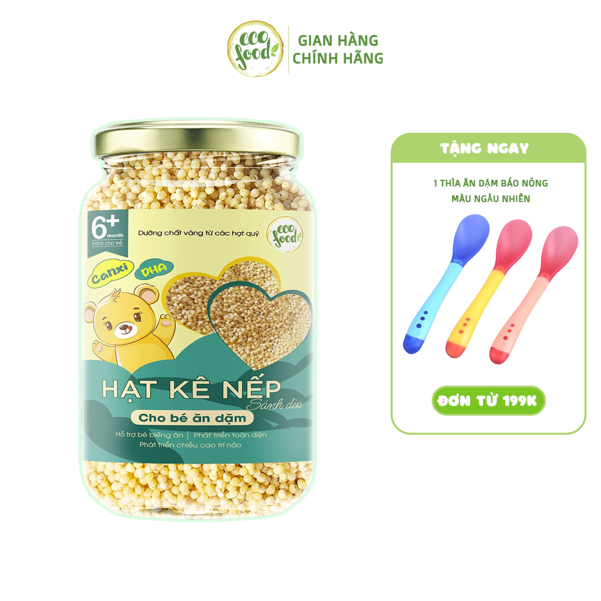 Hạt dinh dưỡng hữu cơ ăn dặm cho bé,Hạt Kê Nếp Ecofood 120g cho trẻ từ 6 tháng tuổi