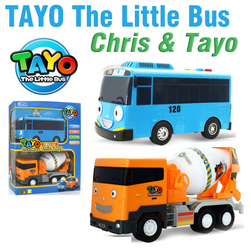 Bộ quà tặng đồ chơi trẻ em gồm 2 xe buýt Tayo the Little Bus có âm thanh
