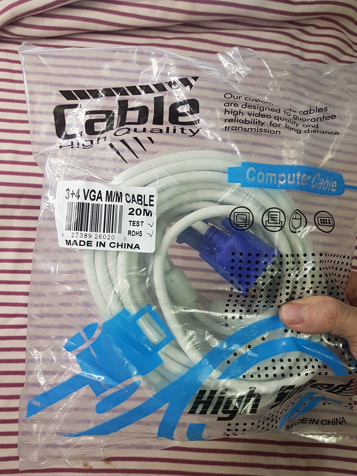 [HCM]Cáp VGA 20m - cáp nối máy tính với màn hình máy chiếu - Cable vga 20m
