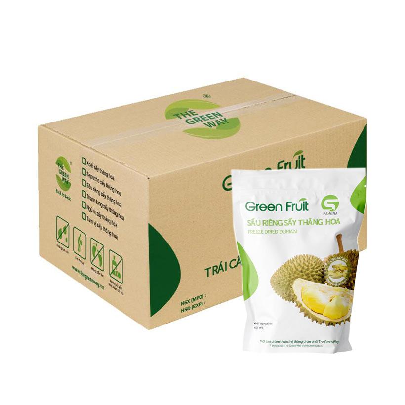 Thùng green fruit – sầu riêng sấy thăng hoa 125g /túi - 36 túi/thùng