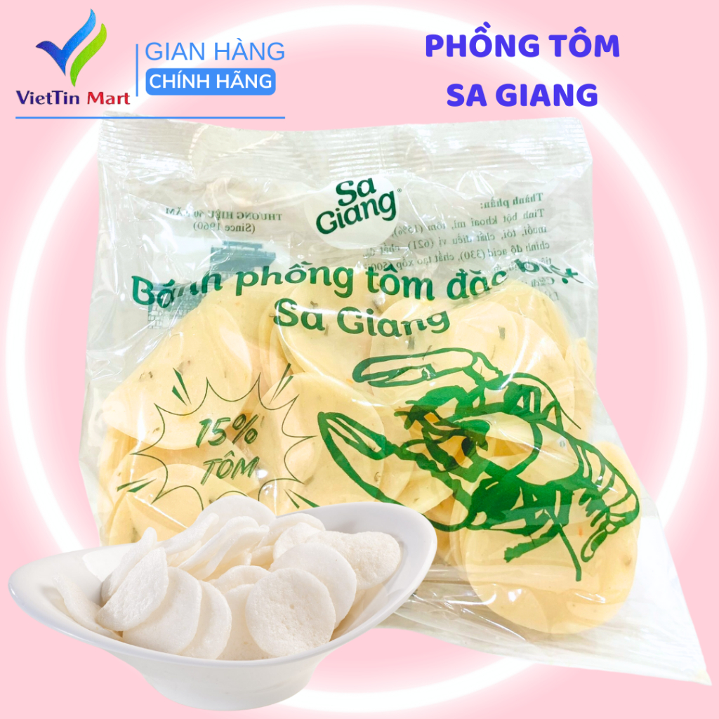 2 gói bánh phồng tôm 10% Sa Giang (100g)