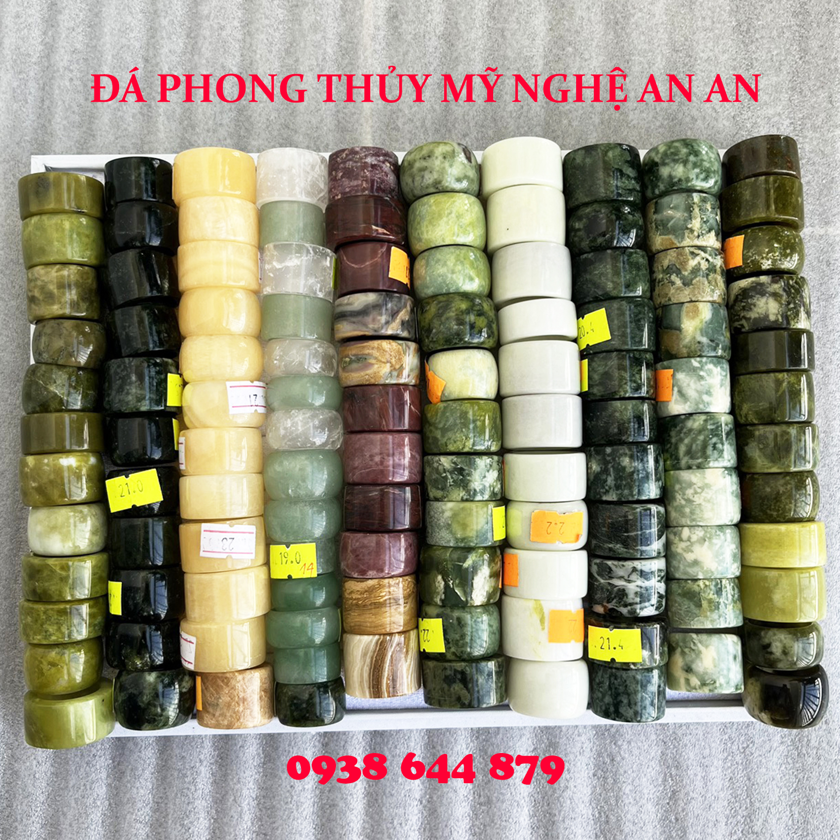 [HCM]Nhẫn Càn Long đá tự nhiên nhiều kích thước, nhiều màu của xưởng chế tác đá PHONG THỦY MỸ NGHỆ AN AN