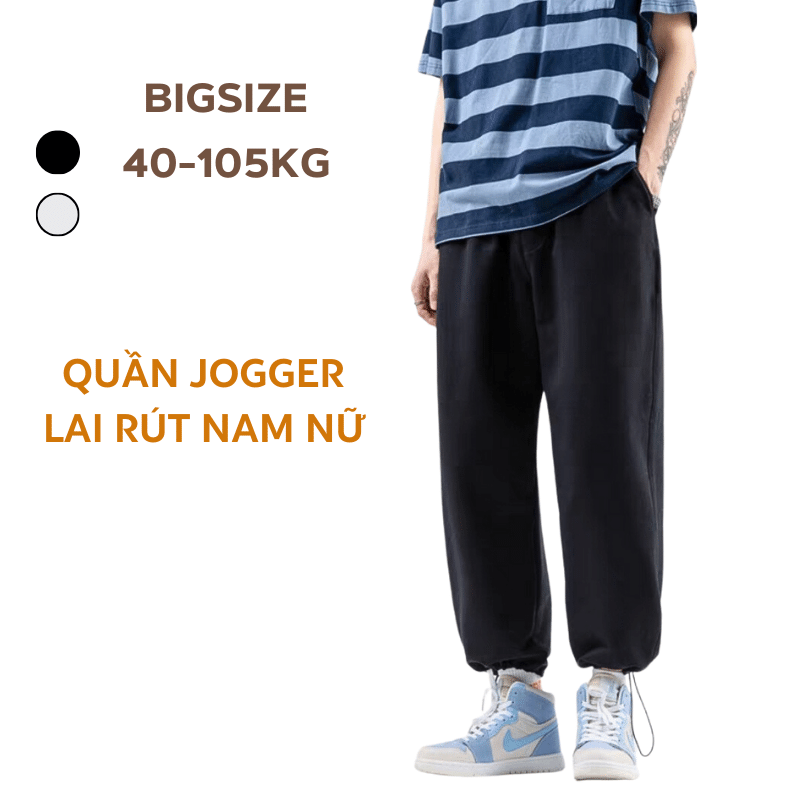 40-105Kg Quần Nam Nữ dây rút thời trang Bigsize Sói Jogger thu đông