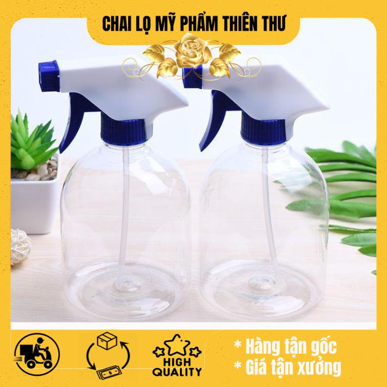 [500ml] Chai nhựa pet Vòi Xịt Kính 500ml Lùn rỗng chiết mỹ phẩm, dung dịch