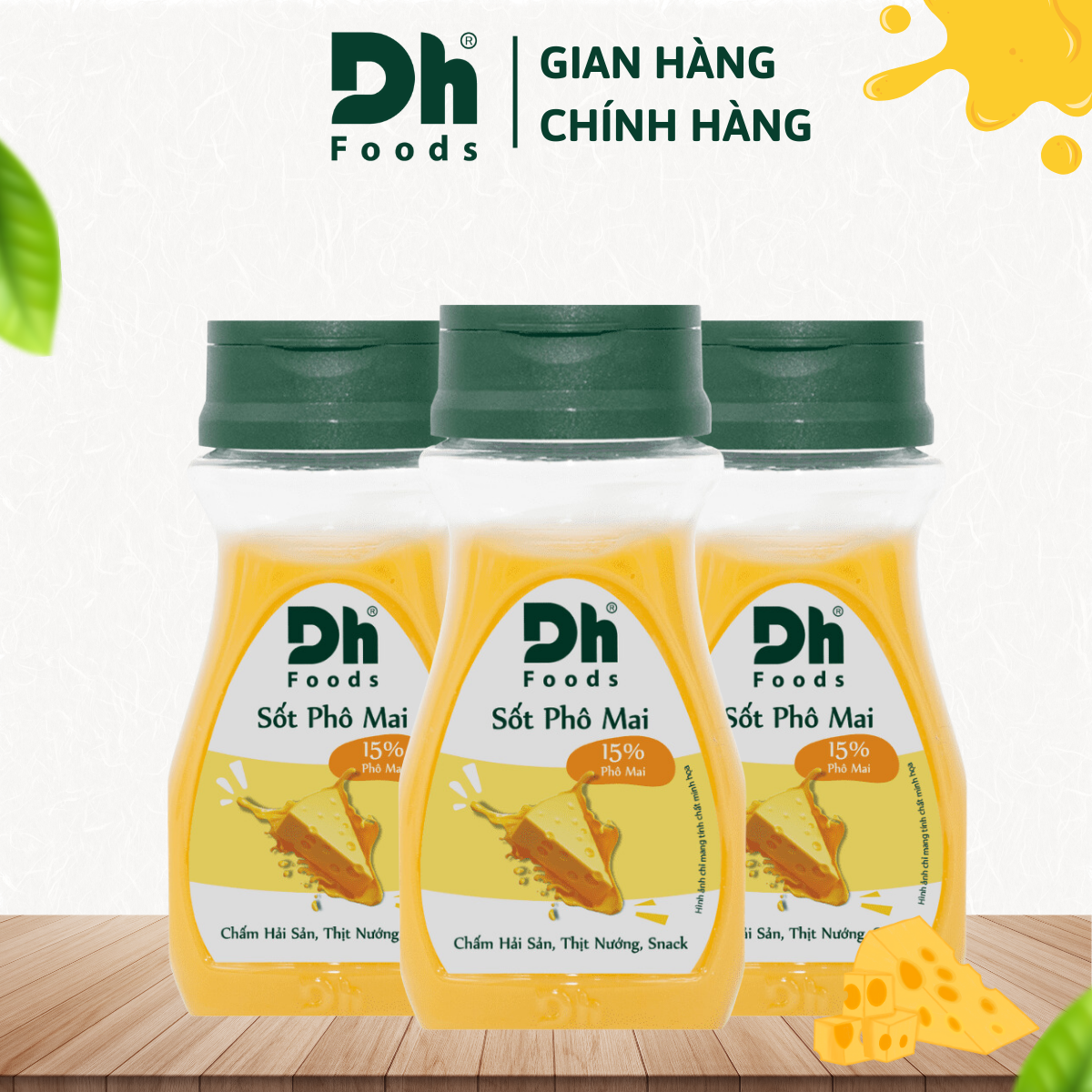  Sốt Phô Mai Dh Foods 100g - gia vị 14% phô mai tươi ăn kèm mỳ Ý khoai tây chiên sốt chấm món nướng và hải sản 