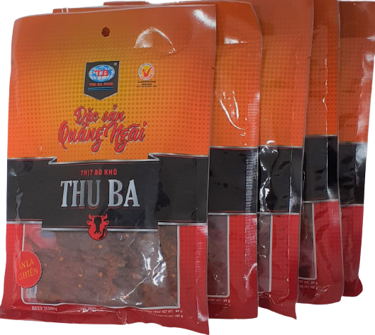 Combo 5 gói bò khô lát chính hãng Thu Ba Quảng Ngãi 100 gram