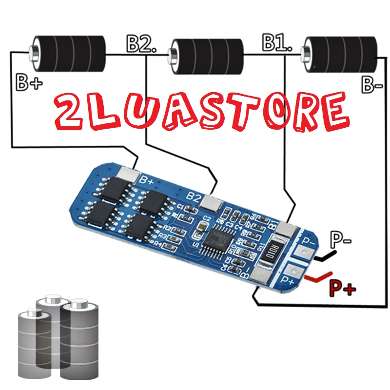 Mạch bảo vệ pin 3s 10a - 12.6v bảo vệ pin 18650 pin lipo li ion 3.7v