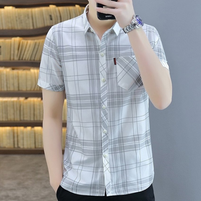 Áo sơ mi nam caro ngắn tay in 3D phối túi Mã G558 Thời trang EMEY LUXURY cao cấp Thiết kế nam tính, lịch lãm chuẩn shop