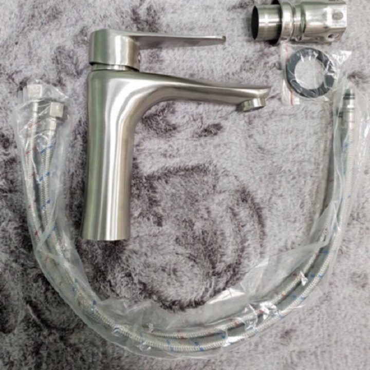 VÒI LAVABO, VÒI RỮA TAY, VÒI RỮA MẶT, VÒI XÃ, VÒI CAO, VÒI NƯỚC, VÒI NÓNG LẠNH, VÒI 1 đường NÓNG lạnh cao 20 cm inox 304