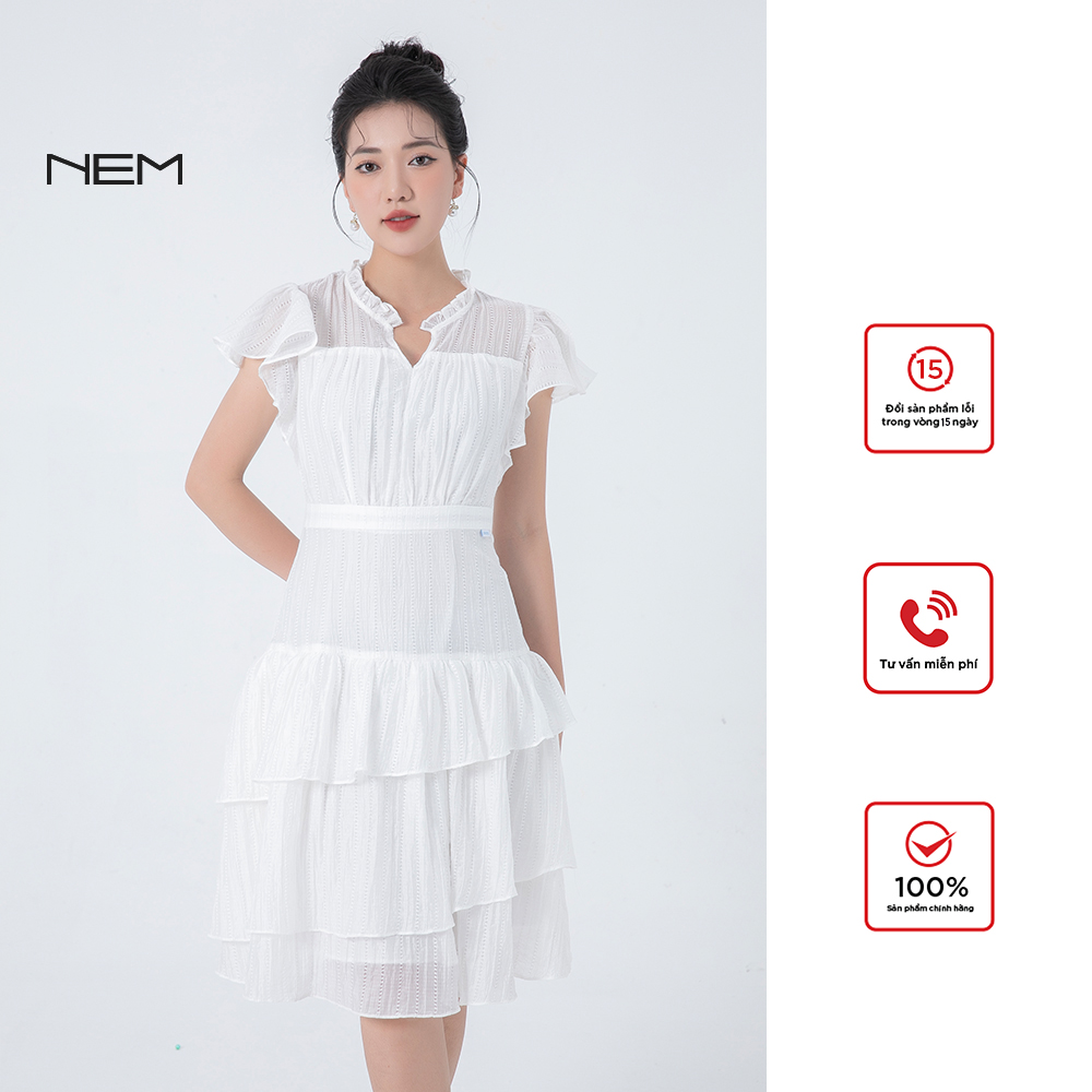 Đầm trắng tay cánh tiên nem fashion d05002