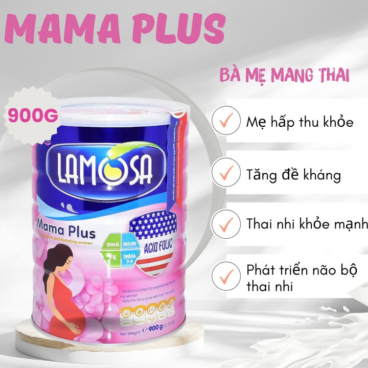 LAMOSA - [HÀNG NHẬP KHẨU] SỮA BỘT DINH DƯỠNG CHO BÀ MẸ MANG THAI VÀ CHO CON BÚ MAMA PLUS 900GR