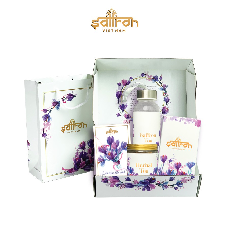 Hộp quà tặng mẹ 8/3 – Set quà nhụy hoa nghệ tây cho sức khoẻ và sắc đẹp SAFFRON VIỆT NAM hỗ trợ ngủ ngon
