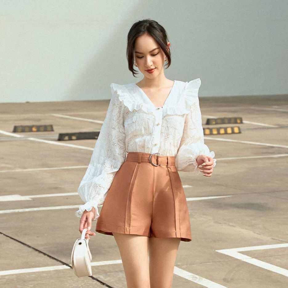 Olv - quần bonita shorts in brown