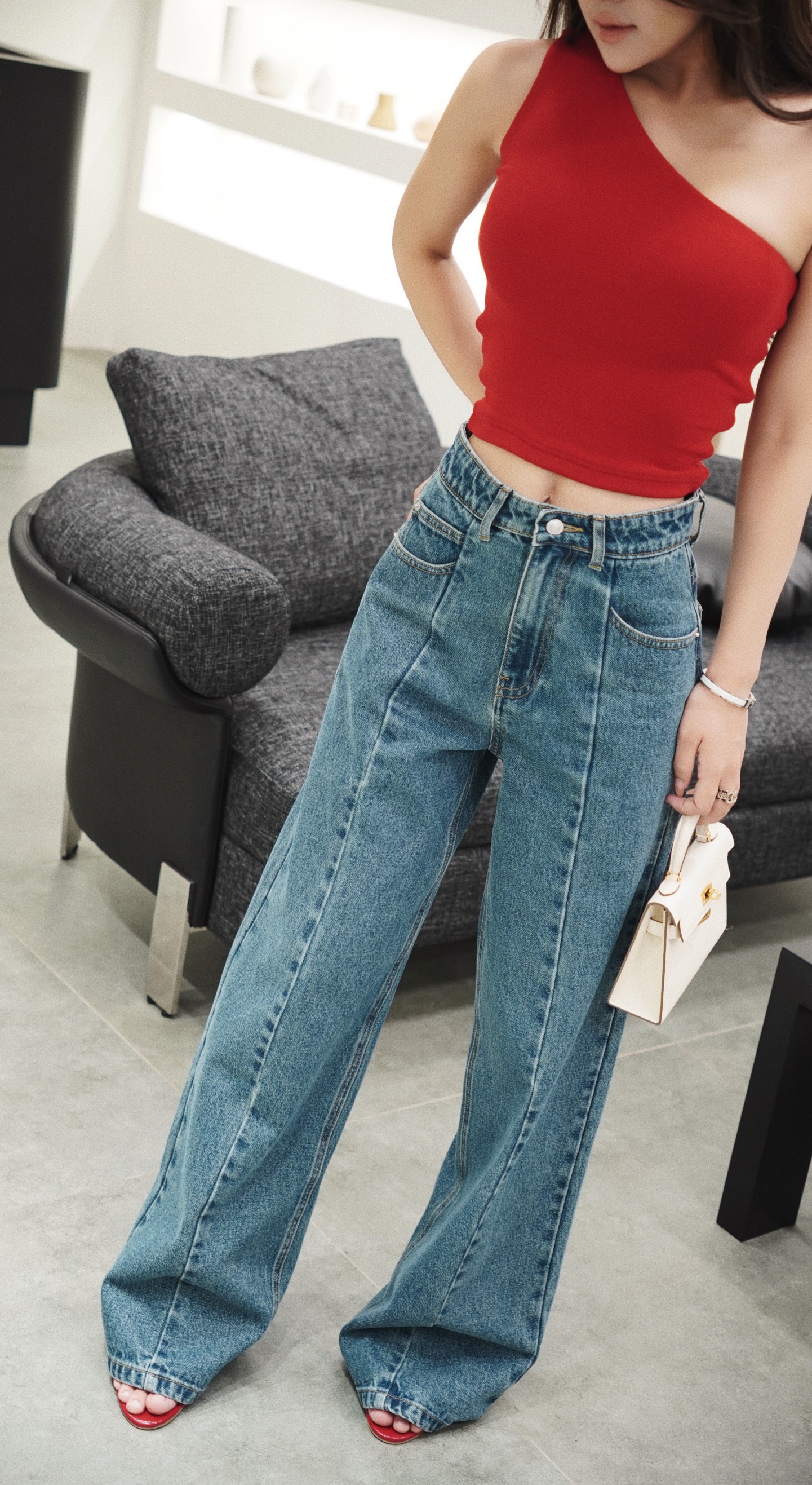 Quần jeans suông basic roco jeans