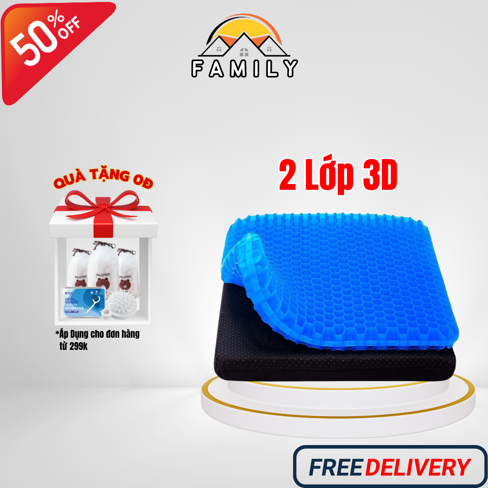 Đệm ngồi, đệm lót ghế 3d silicon cao cấp lót mông thoáng khí chống đau mỏi đệm ngồi cấu trúc tổ ong 3d chính hãng