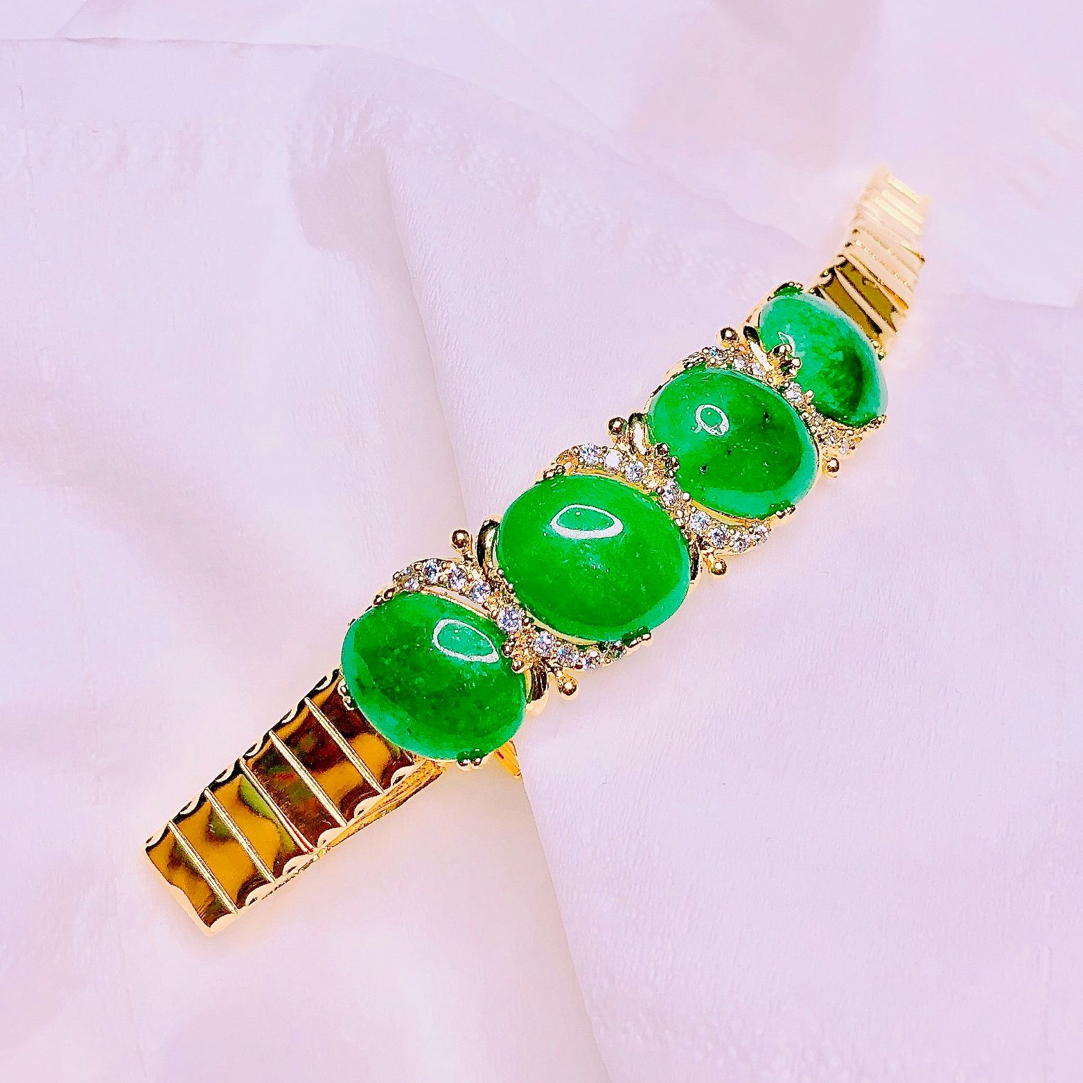 Lắc tay vàng non, lắc tay mạ vàng thật 24k, lắc tay nữ đẹp, lắc tay cẩm thạch sang trọng Trang Sức GADO - CAM KẾT KHÔNG ĐEN