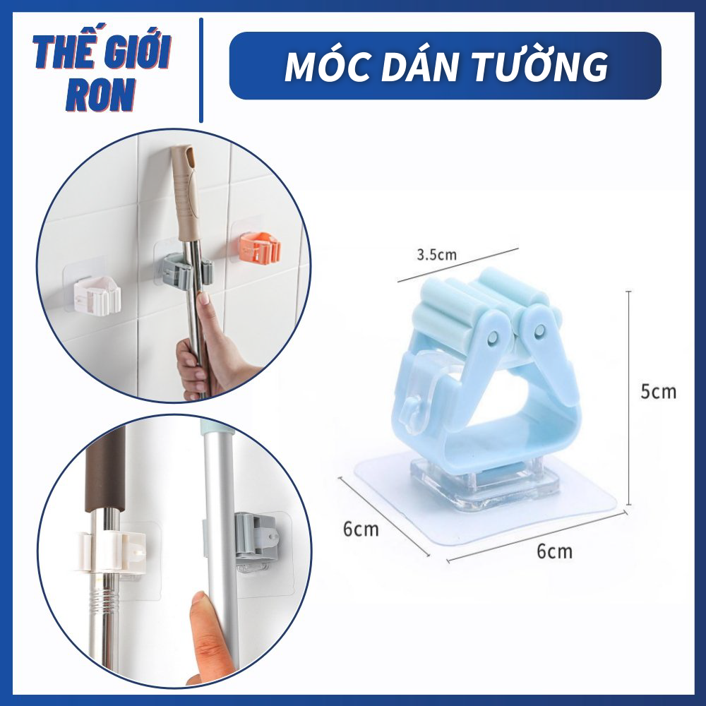 [HCM]Bộ 5 móc dán tường treo cây lau nhà bàn chải nhà vệ sinh đa năng chịu lực được 5KG