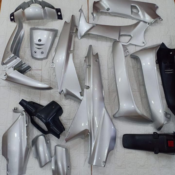 [TẶNG TEM] Bộ dàn áo xe Wave alpha - Wave 110 đời xe 1997 đến 2006 - Nhựa nguyên sinh ABS màu GHI BẠC - có ƯU ĐÃI MIỄN PHÍ BỘ TEM 3 lớp sịn.