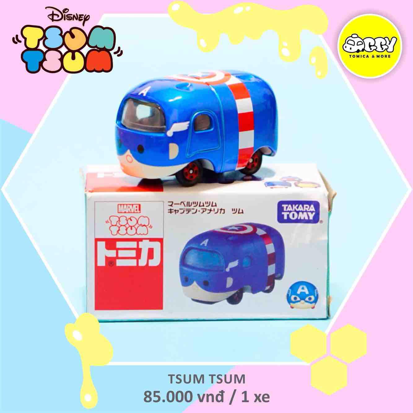 Xe mô hình Tomica Tsum Tsum Marvel Captain America