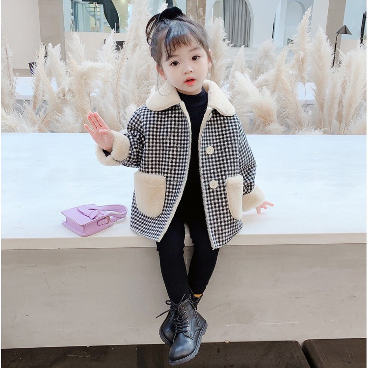 Áo khóac dạ bé gái 10-25kg siêu dễ thương