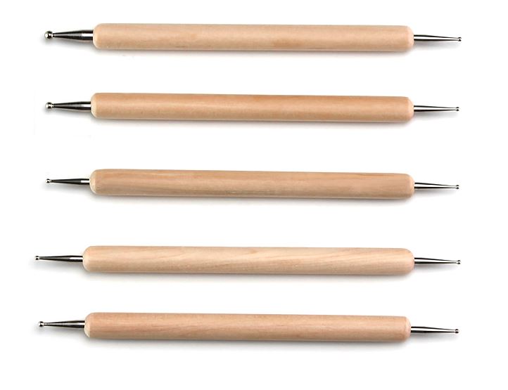 Bộ dụng cụ tạo hình đất sét đầu tròn, 5 cái