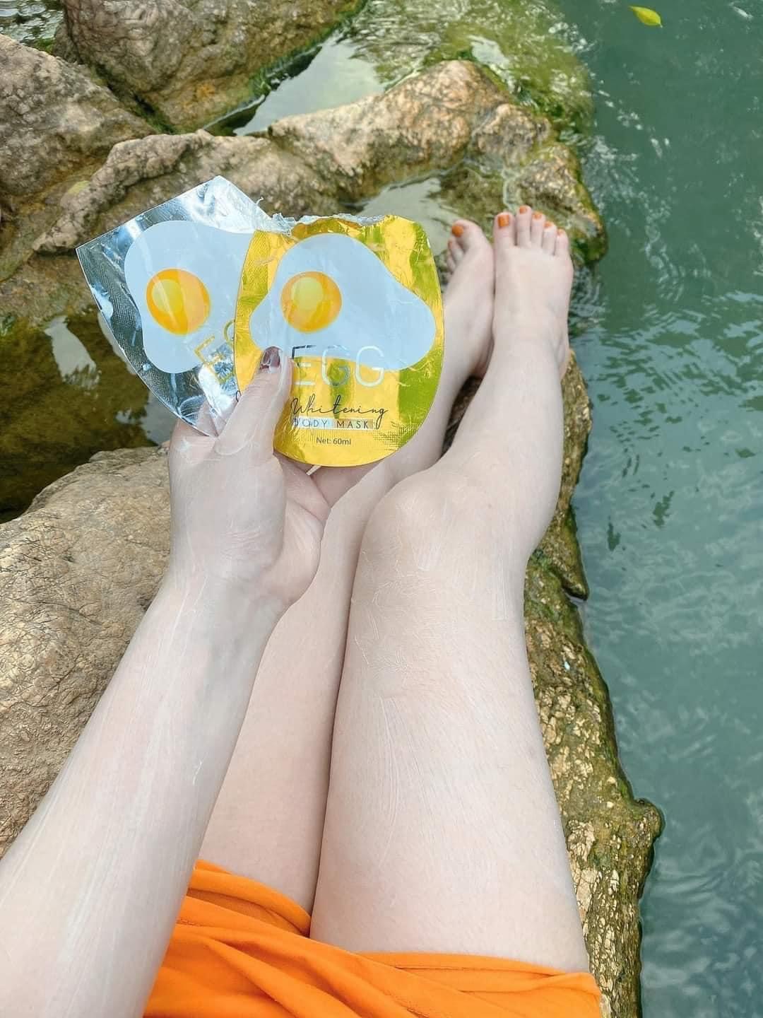 [Chính hãng] Tắm Trắng Body Trứng Toàn Thân EGG WHITENING BODY MASK Queenie Skin 1 hộp 3 gói