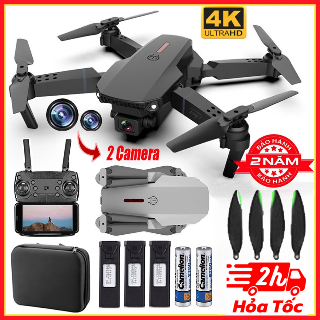 Flycam Điều Khiển Từ Xa E88 PRO, Flycam mini giá rẻ