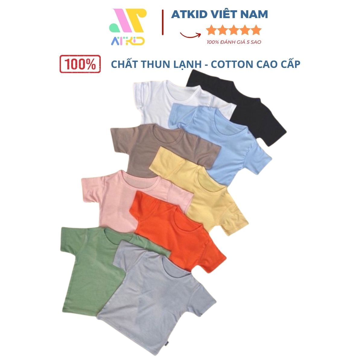 Áo thun cho bé, áo thun trơn Kwoo cho bé trai bé gái, quần áo trẻ em, chất thun lạnh cao cấp siêu mềm siêu mát ATKID