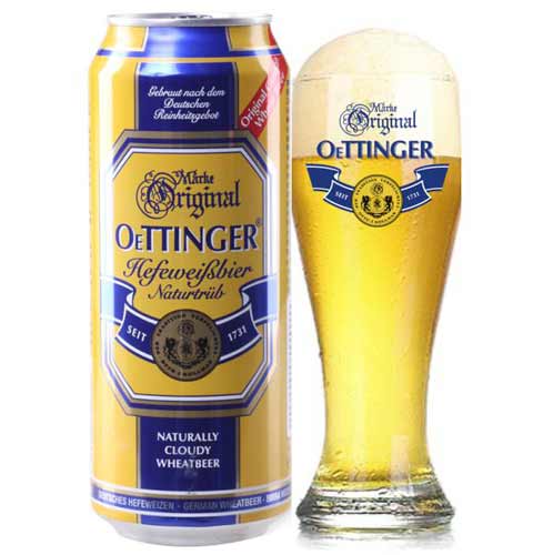 Bia Oettinger Weissbier - nhập khẩu Đức - 1 lon 500ml