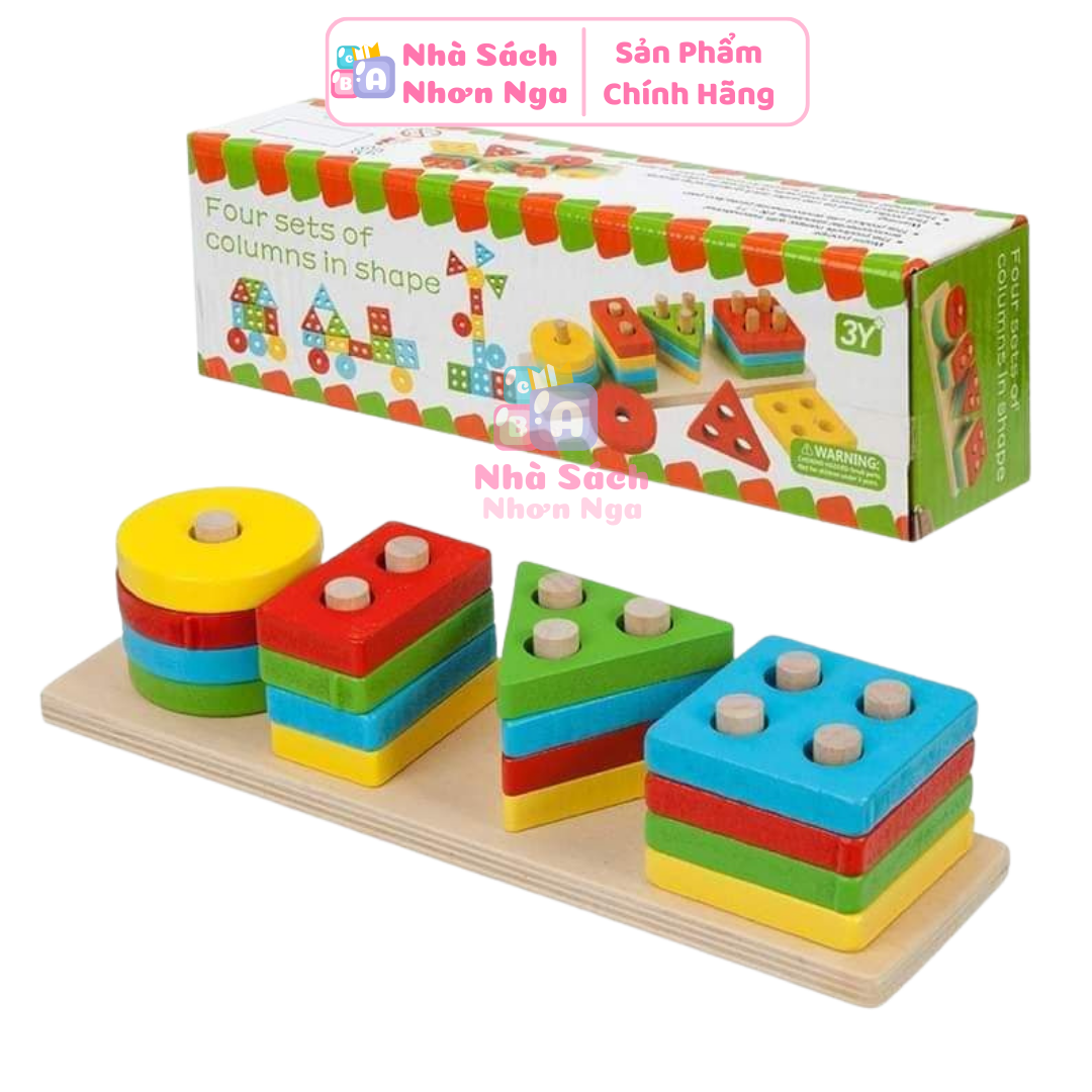 Đồ chơi thả 4 cọc gỗ dạng dài