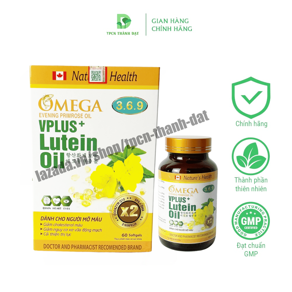 Dầu cá lutein omega 3 6 9 giúp sáng mắt, bổ não, khỏe tim mạch - hộp 100 viên