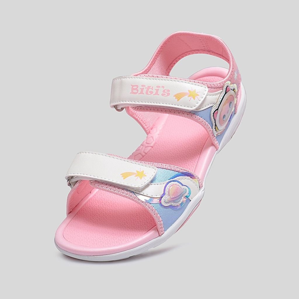 Hoàn Xu GIÀY SANDAL QUAI HẬU HỌC SINH BÉ GÁI BITI'S HOẠT HÌNH BRG001200 HỒNG + XANH DƯƠNG LỢT - BITIS