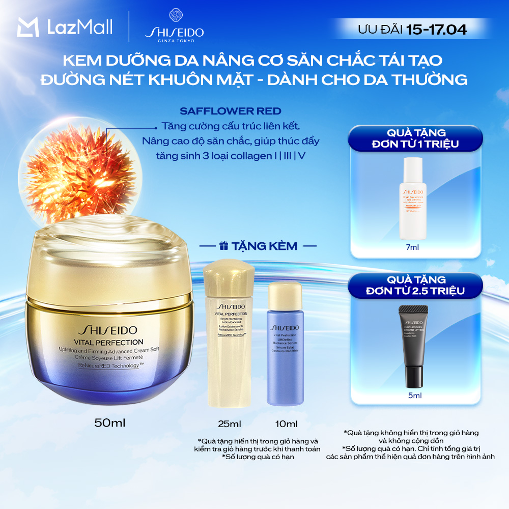 Kem dưỡng nâng cơ săn chắc ngăn ngừa lão hóa da Shiseido Vital Perfection Uplifting and Firming Advanced Cream Soft 50ml