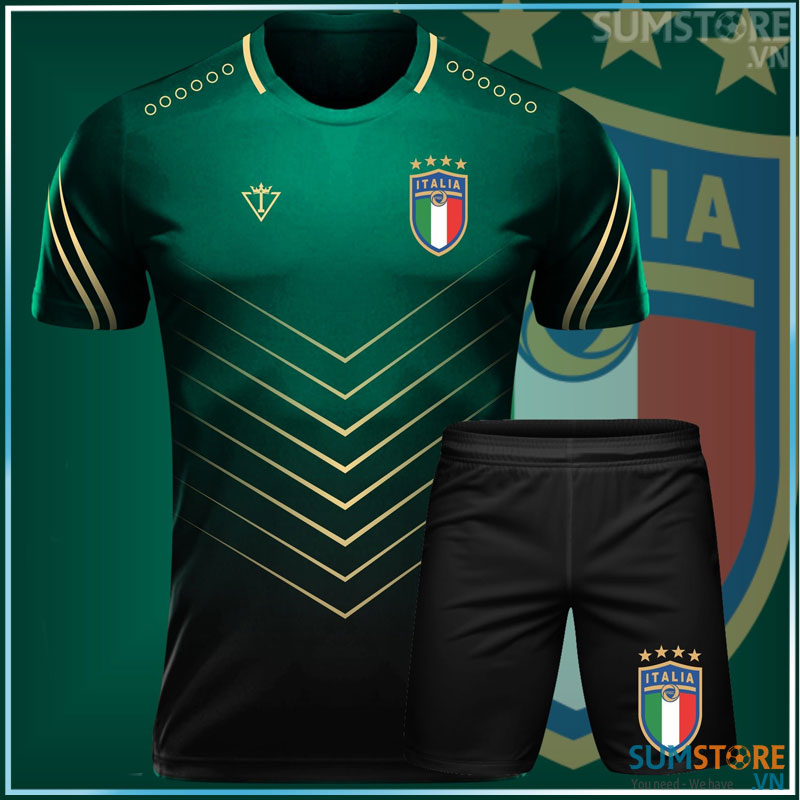 Áo Bóng Đá Tuyển Italia Xanh - Đồ Đá Banh Nam Nữ Vải Thun Độc Nhất 2022