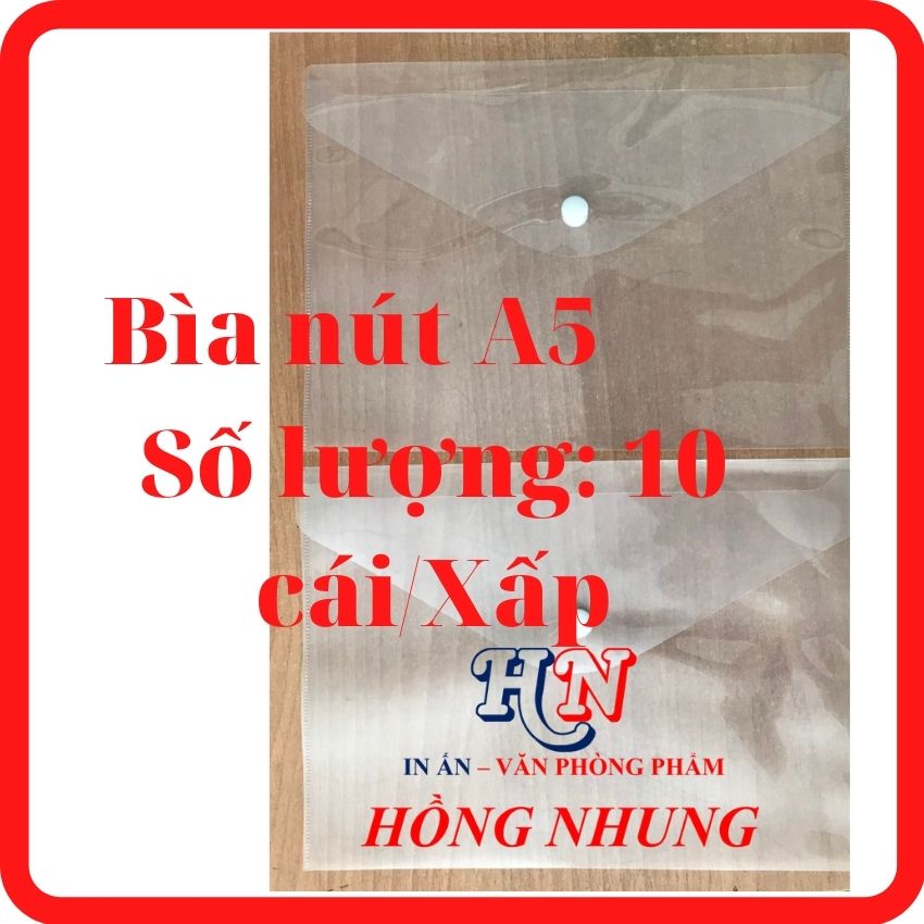 Com bo 10 cái, bìa nút a5, đựng các loại giấy tờ có kích thước khổ a5 gọn lẹ, nhanh xhóng
