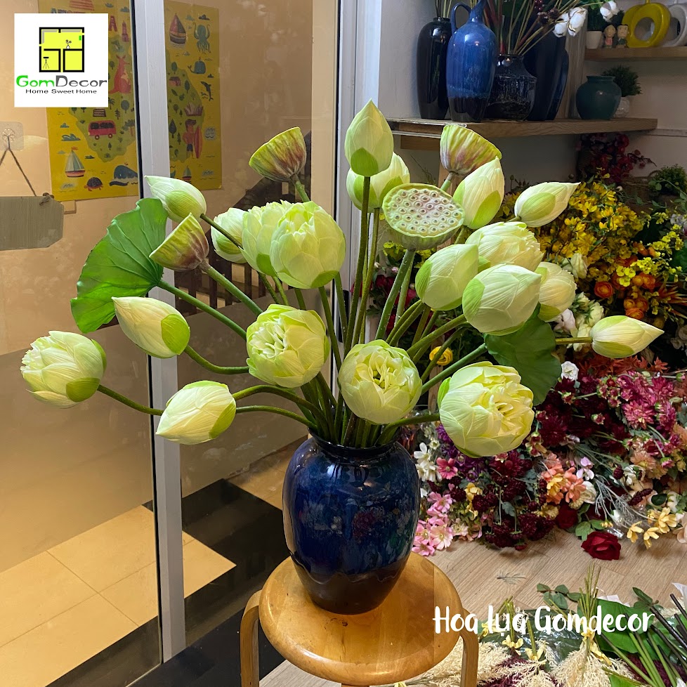 Hoa sen giả BÁCH DIỆP QUAN ÂM loại đặc biệt bông sen lụa đẹp cao cấp