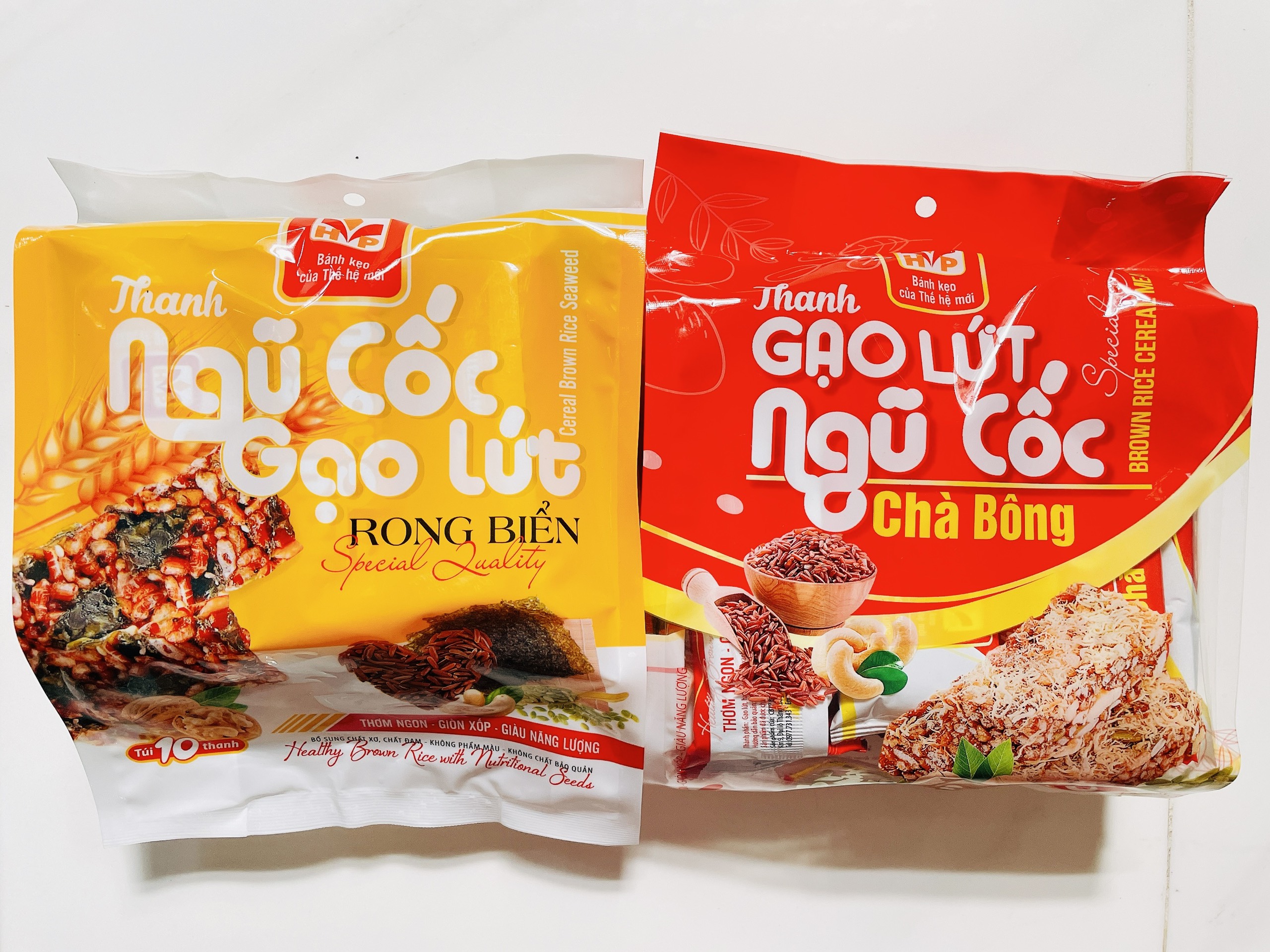 Túi 10 thanh gạo lứt ngũ cốc rong biển/ ngũ cốc chà bông