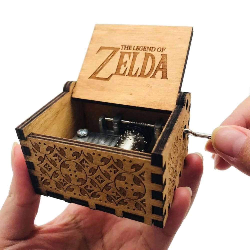 Hộp nhạc hoạt hình zelda - hộp nhạc gỗ quay tay cơ cổ điển & mini