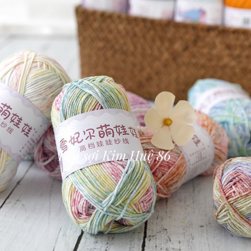 Len Baby Yarn màu loang cuộn 40g