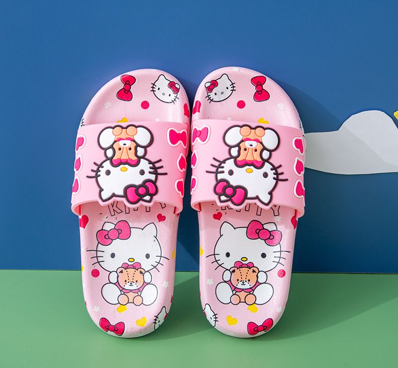 Dép bé gái 1-10 tuổi - dép hoạt hình hello kitty siêu mềm chống trơn trượt khử mùi cho trẻ em hàng chính hãng mẫu mới 2023 có ảnh thật