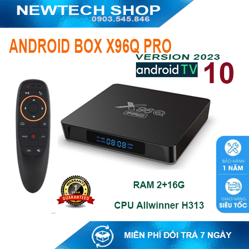 Android box x96q pro, hệ điều hành android tv 10, ram 2gb, bộ nhớ 16gb