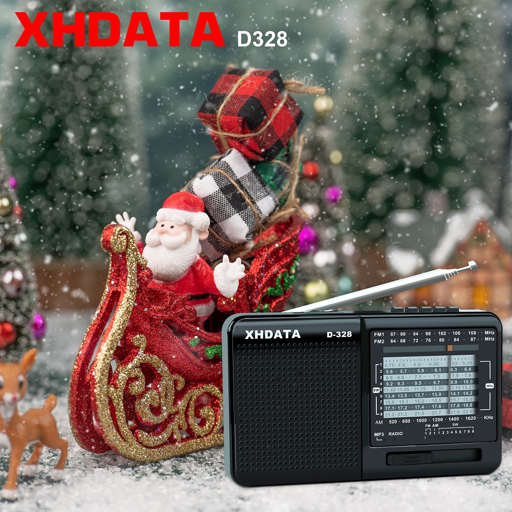 Máy radio XHDATA D-328 thu sóng FM/AM tích hợp khe đọc thẻ nhớ TF