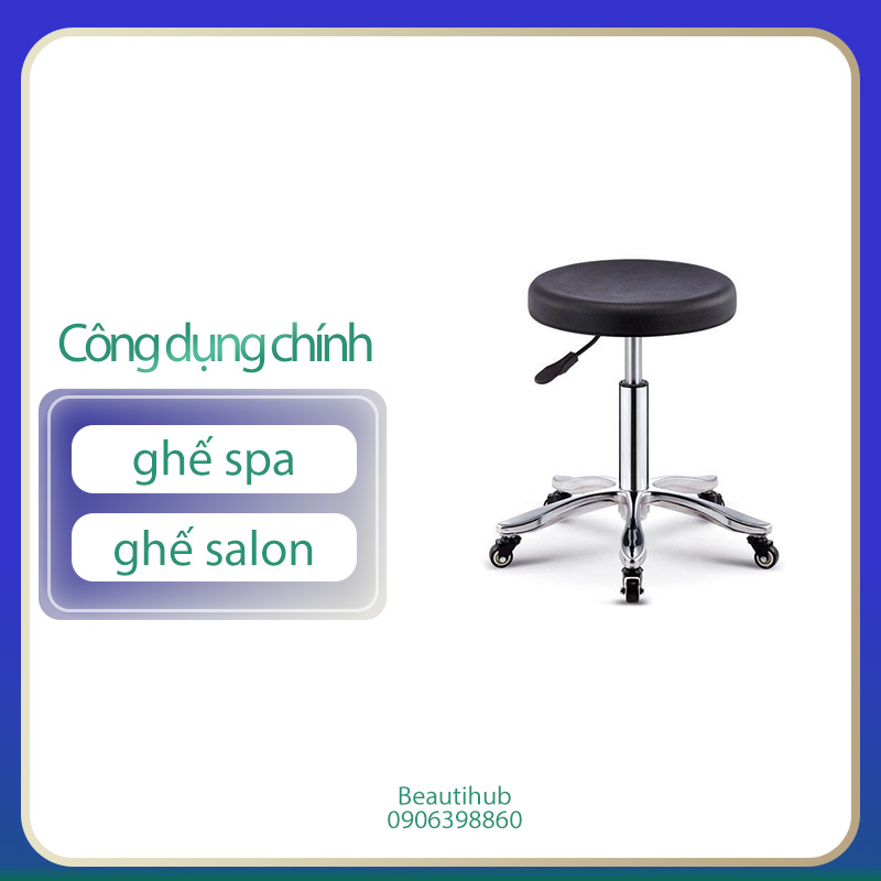 GHẾ QUẦY THẤP - GHẾ XOAY SPA - GHẾ NGỒI LÀM NAIL xoay nâng hạ chuyên dụng cho spa, thẩm mỹ viện, nail, tiệm tóc có bánh xe