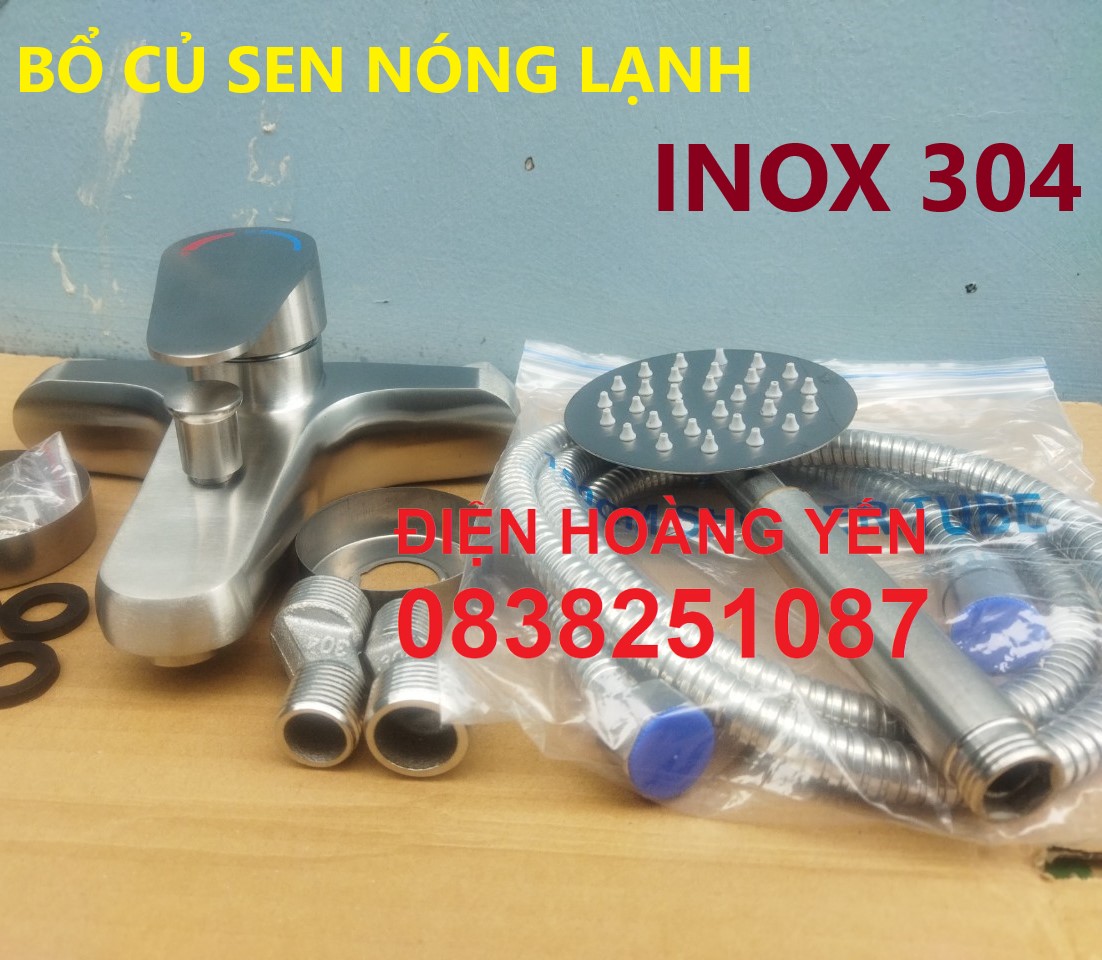 Củ sen nóng lạnhcủ sen tắm nóng lạnh inox 304 kèm tay sen tắm và dây sen 1.4m