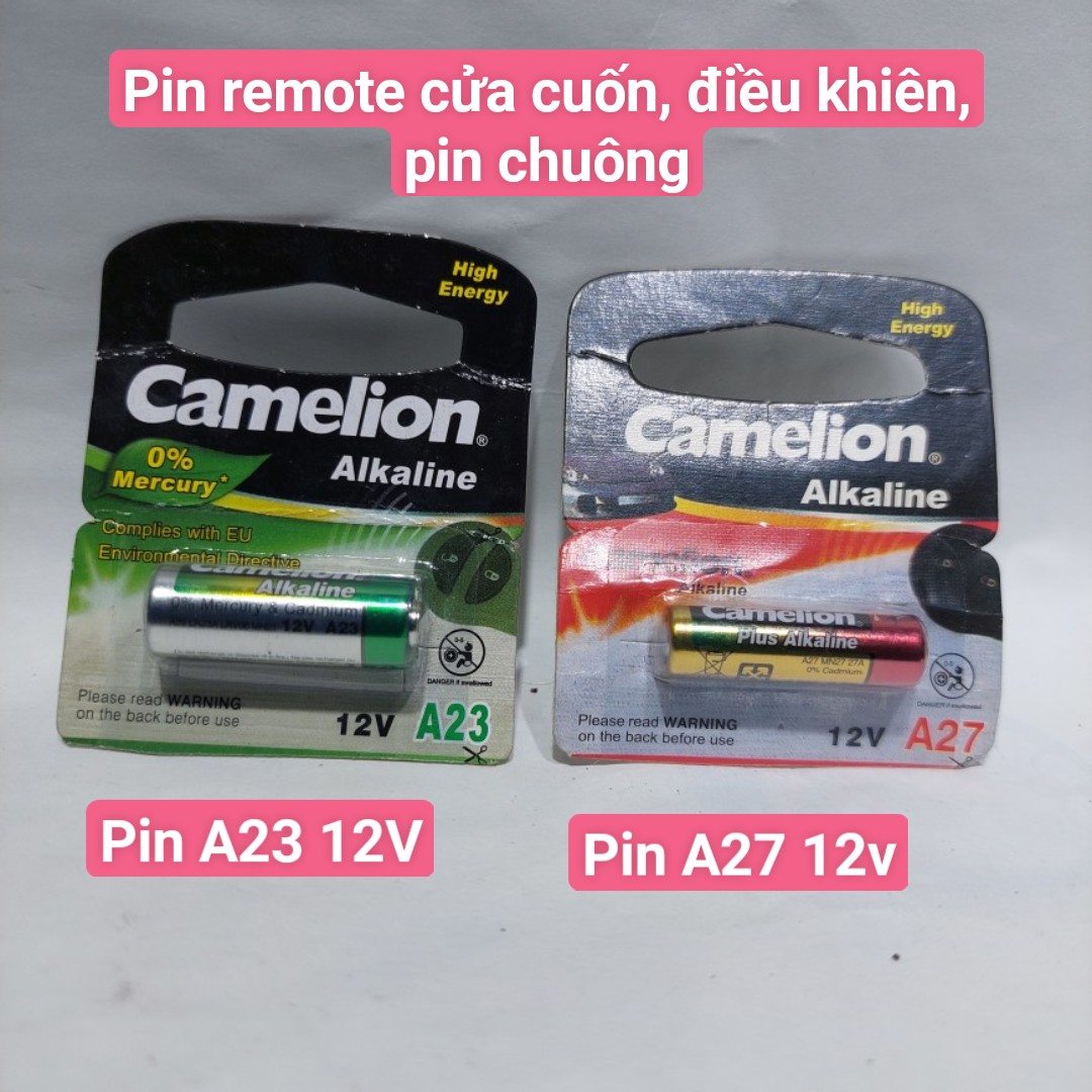 1 viên pin cửa cuốn, pin remote, pin chuông mã số A23 hoặc A27, Pin A23