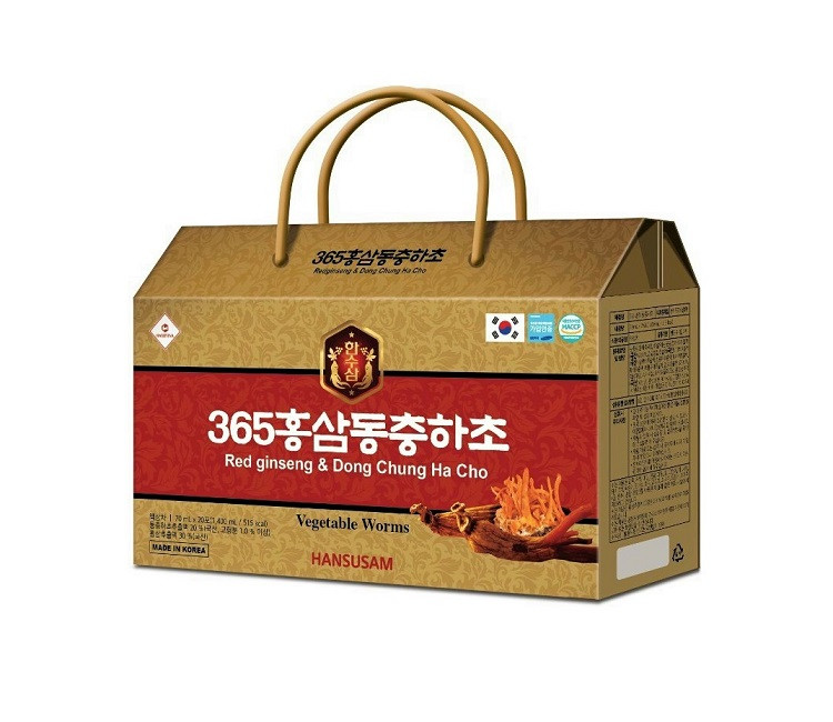Nước chiết xuất hồng sâm đông trùng hạ thảo hộp 20 gói x 70ml HANSUSAM